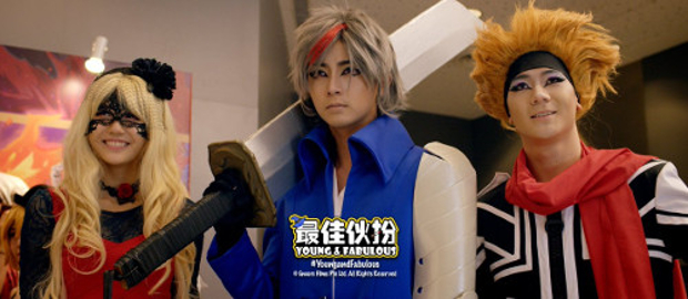 (From left) Joyce Chu cosplaying alongside Aloysius Pang and Joshua Tan, in one of the scenes in the movie. — Cinema Online pic