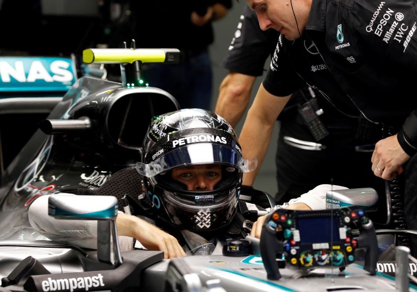 Mercedes' driver Nico Rosberg of Germany in action during third practice. u00e2u20acu2022 Reuters pic