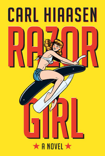 The eponymous Razor Girl comes up with a crash scam that is only the beginning of events that spiral crazily out of control. u00e2u20acu201d Penguin Random House pic