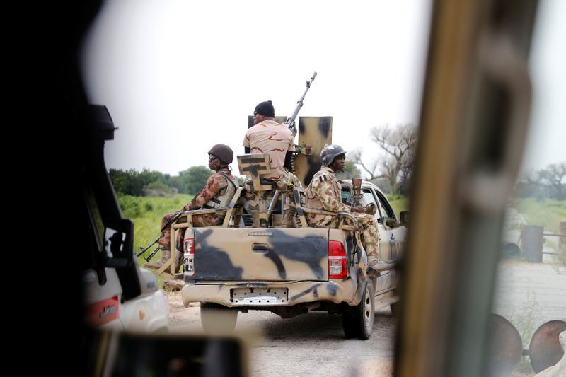 A Nigerian army convoy vehicle drives ahead with an anti-aircraft gun, on its way to Bama, Borno State, Nigeria August 31, 2016. Picture taken from inside a vehicle. u00e2u20acu201d Reuters pic