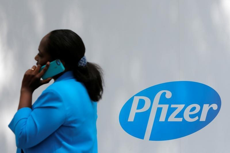 The Pfizer logo is seen at their world headquarters in Manhattan, New York, US, August 1, 2016. u00e2u20acu201d Reuters pic