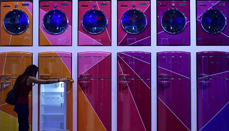 A woman looks at a fridge installation at the booth of Vestel at the IFA electronics trade fair in Berlin September 1, 2016. u00e2u20acu201d AFP pic