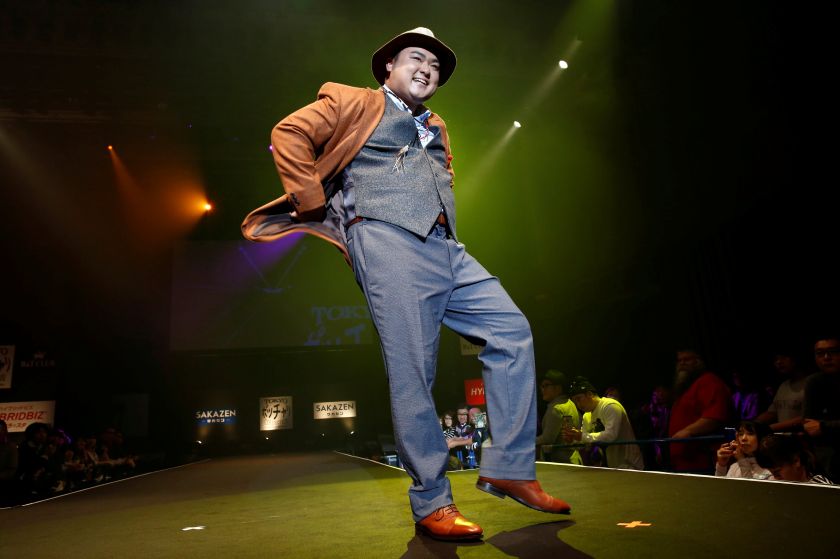 A model poses on the runway during Tokyo Pocchari collection, Japan's first fashion show for the plump men in Tokyo, Japan September 22, 2016. u00e2u20acu201d Reuters pic