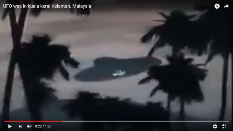 A YouTube screenshot of the alleged UFO sighting in Kuala Krai.