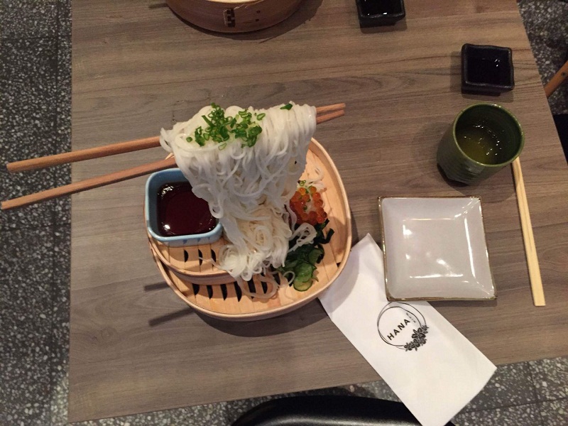 The flying truffle somen is the next most popular of the flying noodle sensations from Hana Restaurant. — TODAY pic