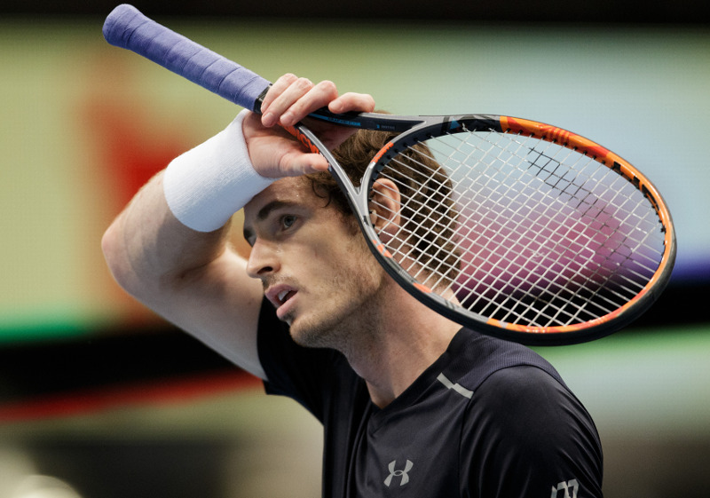 Britainu00e2u20acu2122s Andy Murray reacts after winning against USAu00e2u20acu2122s John Isner during their quarterfinal match at the ATP tennis tournament in Vienna, Austria, on October 28, 2016. u00e2u20acu201d AFP pic
