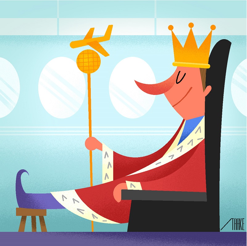 Being able to travel with the comfort of a first-class ticket no longer means sacrificing an exorbitant amount of money. u00e2u20acu2022 Picture by Bob Staake/The New York Times