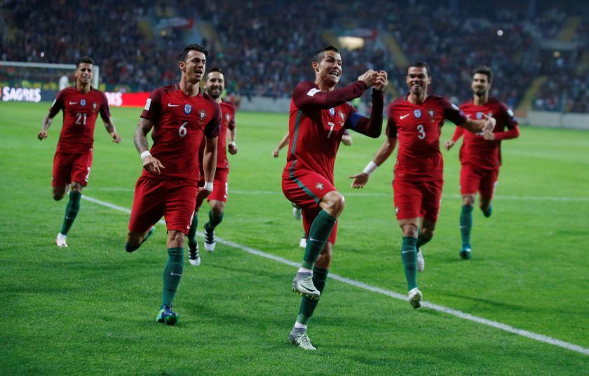 Portugalu00e2u20acu2122s Cristiano Ronaldo celebrates his goal against Andorra at the Aveiro Stadium in Portugal, October 7, 2016u00e2u20acu201d Reuters pic