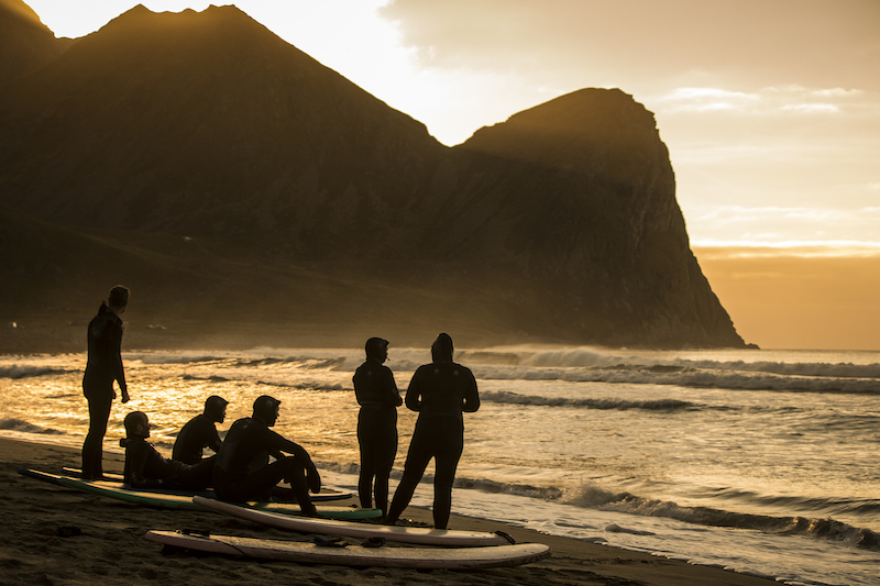 Surfers on the beach in Unstad, Norway, a remote town between two mountains in the Lofoton Islands, where good surfing waves come ashore year-round, October 8, 2016. — Picture by Leslye Davis/The New York Times