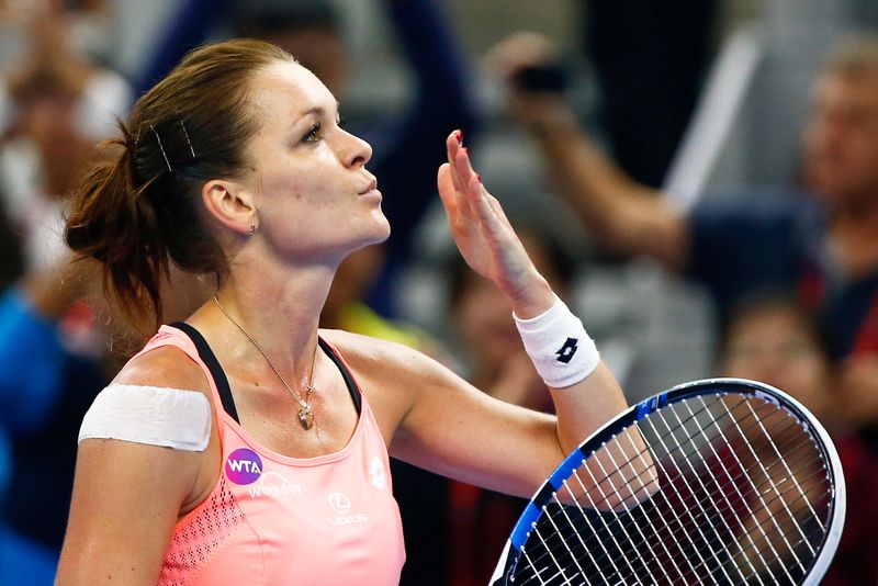 Poland's Agnieszka Radwanska after defeating Denmark's Caroline Wozniacki in the China Open women's singles third round in Beijing, October 6, 2016. u00e2u20acu201d Reuters pic