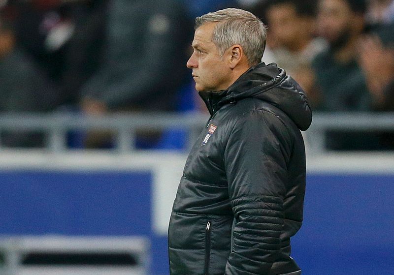 Olympique Lyon's Bruno Genesio during the Champions League group match against Juventus in Decines, France October 18, 2016. u00e2u20acu201d Reuters pic