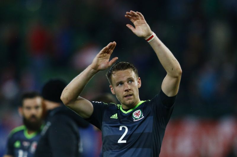 Wales' Chris Gunter applauds fans after the game against Austria. u00e2u20acu2022 Reuters pic