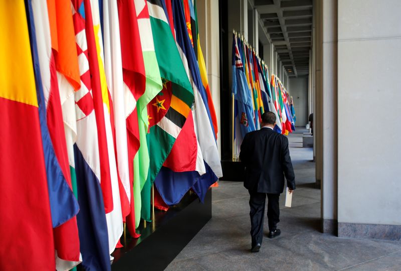 A delegate walks outside International Monetary Fund headquarters after closing of the IMF/World Bank annual meetings in Washington October 9, 2016. u00e2u20acu201d Reuters pic