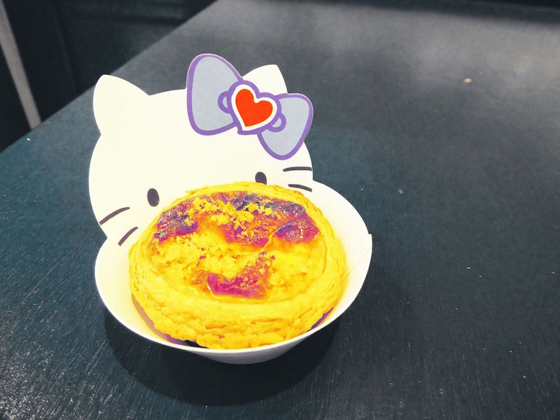 This Hello Kitty cheese egg tart was a delicious treat, but was a tad small for the price paid. — TODAY pic