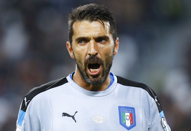Italy's goalkeeper Gianluigi Buffon reacts during the match against Spain. u00e2u20acu2022 Reuters pic