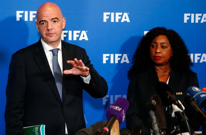 Fifa president Gianni Infantino and secretary general Fatma Samoura address the media after a meeting of the Fifa Council at the Fifa headquarters in Zurich October 13, 2016. u00e2u20acu201d Reuters pic