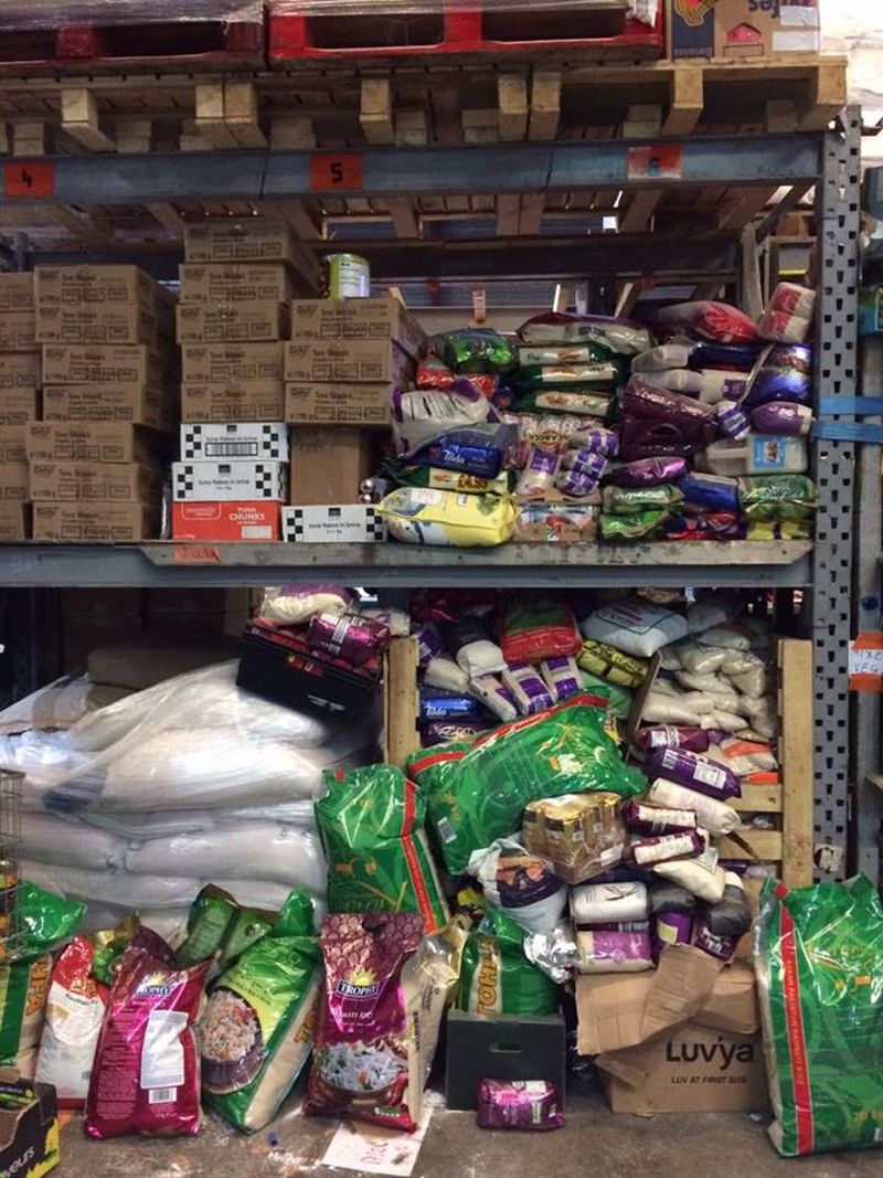 The rice and lentils collected by Matthew and Edith.