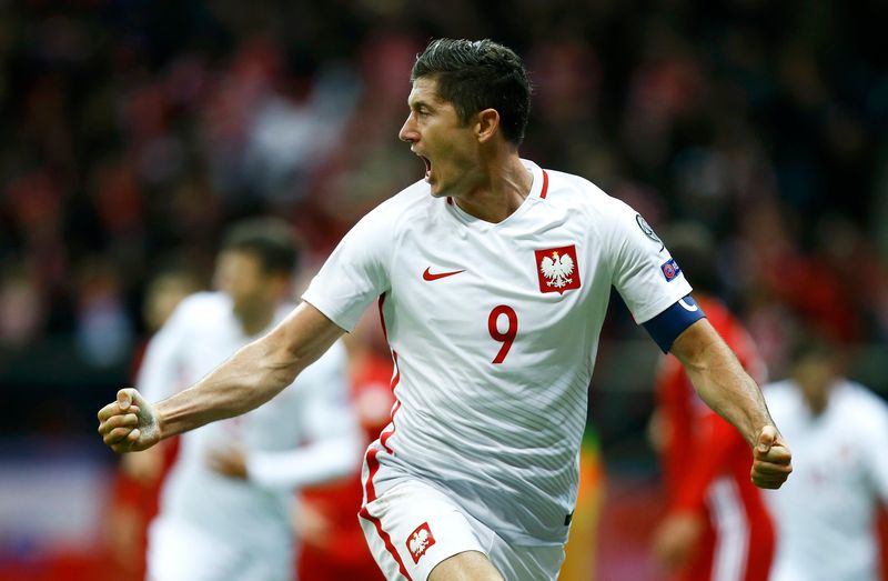 Poland's Robert Lewandowski after scoring a goal against Armenia in a World Cup qualifier at Warsaw October 11, 2016. u00e2u20acu201d Reuters pic