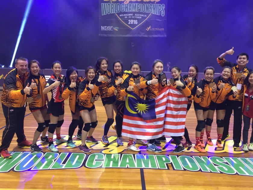 Malaysian female oddball team defeated Canada 6-5 at the recent World Dodgeball Championship to win gold. u00e2u20acu201d Picture courtesy of the Malaysia Association of Dodgeball