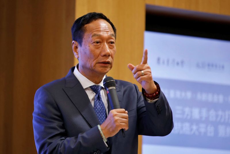 Terry Gou would be expected to face KMT heavyweights should he run in the upcoming election. ― Reuters pic