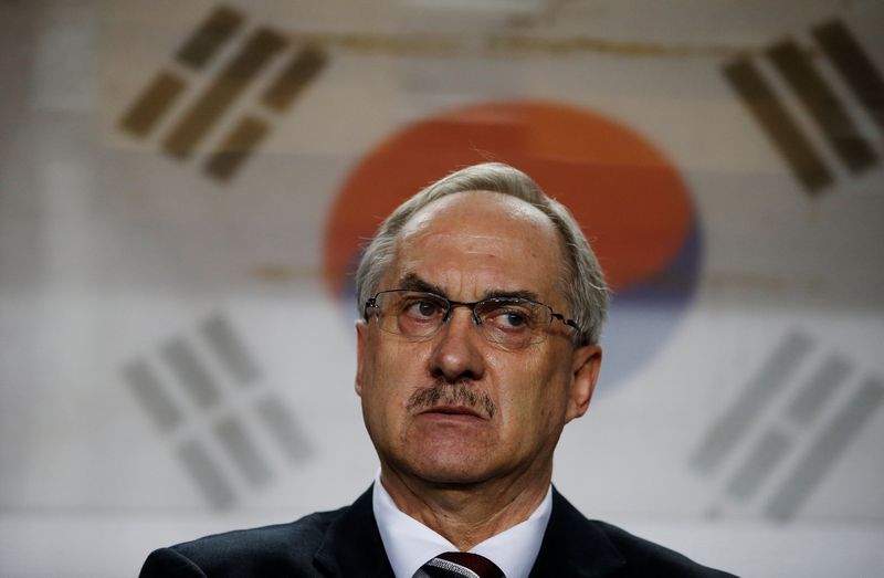 South Korea's head coach Ulrich Stielike just before the World Cup qualifier against Iran in Teheran October 11, 2016. u00e2u20acu201d Reuters pic