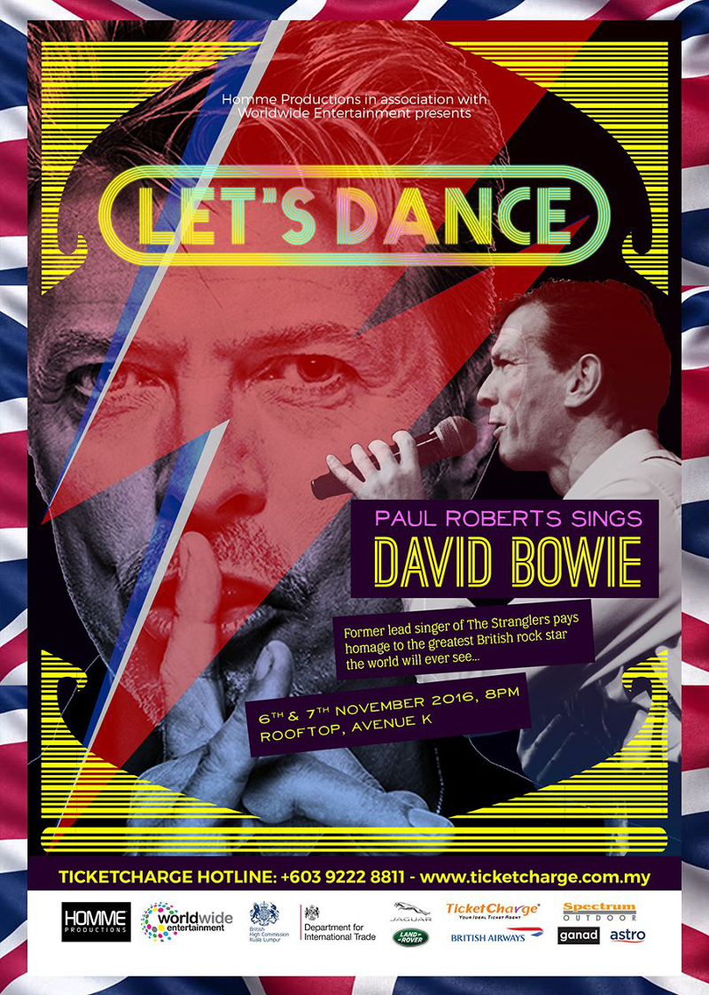 ‘Let’s Dance — Paul Roberts Sings David Bowie’ will take place on November 6 to 7, 2016, 8pm at Avenue K rooftop. — Picture by TheHive.Asia
