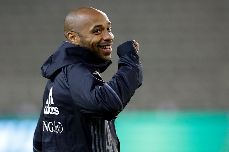 Belgium's assistant coach Thierry Henry attends a training session ahead of the World Cup qualifying match against Bosnia and Herzegovina in Brussels October 10, 2016.  u00e2u20acu201d Reuters pic