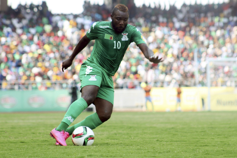 Zambia's Fwayo Tembo controls the ball during the FIFA World Cup qualifier between Zambia and Nigeria at the Levy Mwanawasa Satdium in Ndola on October 9, 2016. u00e2u20acu201d AFP pic