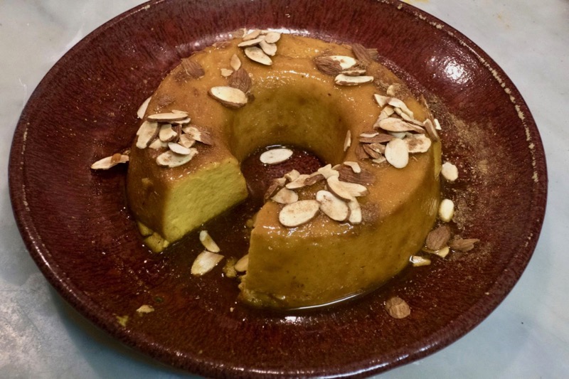 The Portuguese cook their flans in a ring-shaped mould, a little like an angel food cake tin, but all of a piece. Read on for the recipe inspired by a holiday dessert from northern Portugal that includes two types of winter squash jam (a local staple) as 