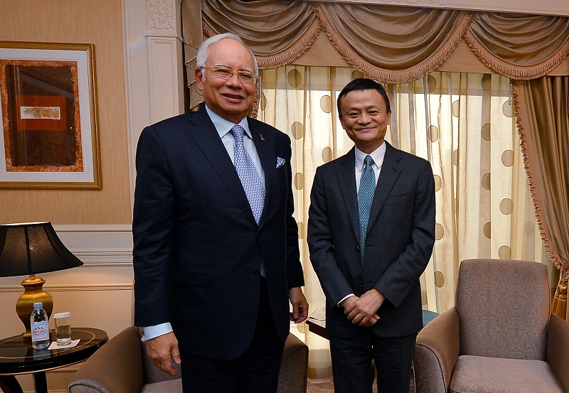 Prime Minister Datuk Seri Najib Razak poses for a picture next to Executive Chairman of Alibaba Group Jack Ma in Beijing November 4, 2016. u00e2u20acu201d Reuters pic