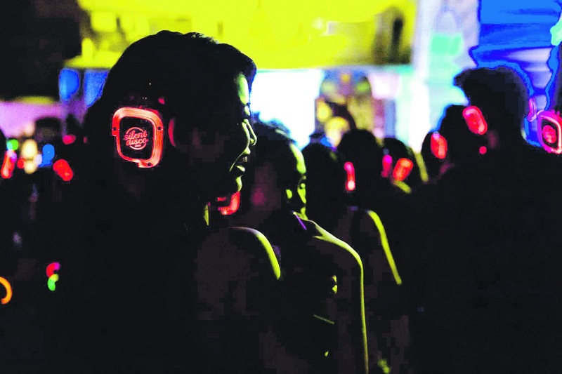 Party on at a Silent Disco at Clarke Quay. — Picture courtesy of Silent Disco Asia/TODAY