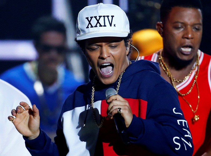 Bruno Mars performs on stage at the 2016 MTV Europe Music Awards at the Ahoy Arena in Rotterdam, Netherlands November 7, 2016. u00e2u20acu201d Reuters pic