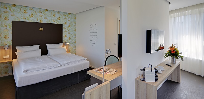 In an undated handout image, a room at Grimmu00e2u20acu2122s Hotel Potsdamer Platz, the second Grimmu00e2u20acu2122s hotel in Berlin. u00e2u20acu201d Picture by Klaus Altevogt via The New York Times