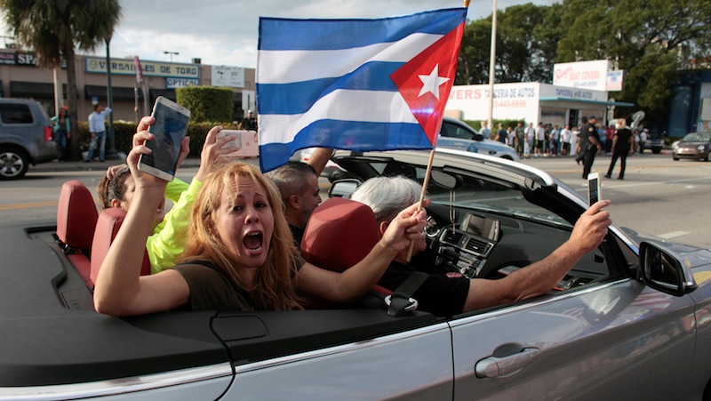 People celebrate after the announcement of the death of Cuban revolutionary leader Fidel Castro, in the Little Havana district of Miami, Florida, November 26, 2016. u00e2u20acu201d Reuters pic