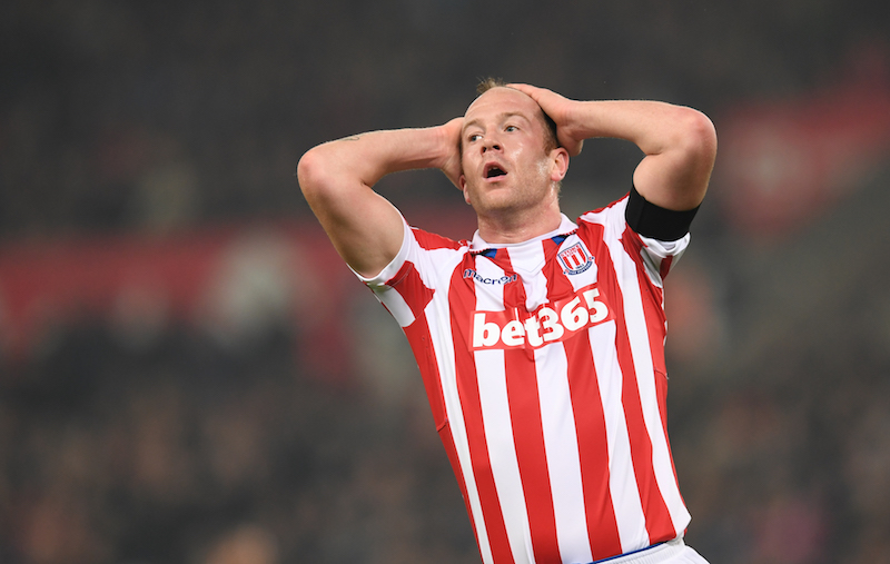 Stoke City's Scottish midfielder Charlie Adam reacts after missing a shot in Stoke-on-Trent, central England on October 31, 2016. u00e2u20acu201d AFP pic 