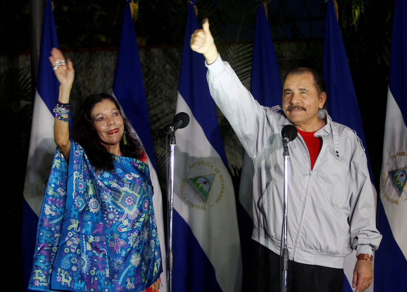 Daniel Ortega and wife Rosario Murillo after casting their vote at a polling station during Nicaragua's presidential election in Managua November 6, 2016. u00e2u20acu201d Reuters pic 
