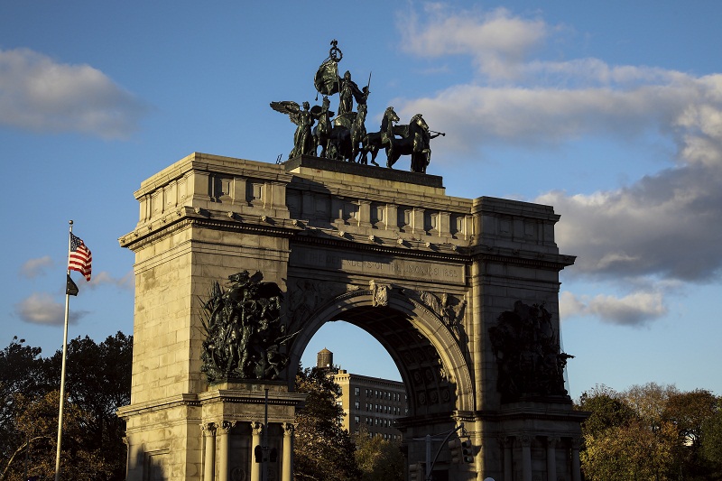 The Soldiers and Sailors Memorial Arch at Grand Army Plaza in Brooklyn, October 25, 2016.