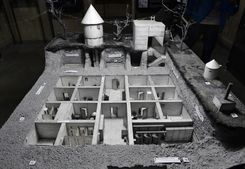 A scale model (1:25) of the 1944-built 'Fuhrerbunker' is presented during a press preview of an exhibition at the 'Berlin Story Bunker' in Berlin's Mitte district. u00e2u20acu201d AFP pic