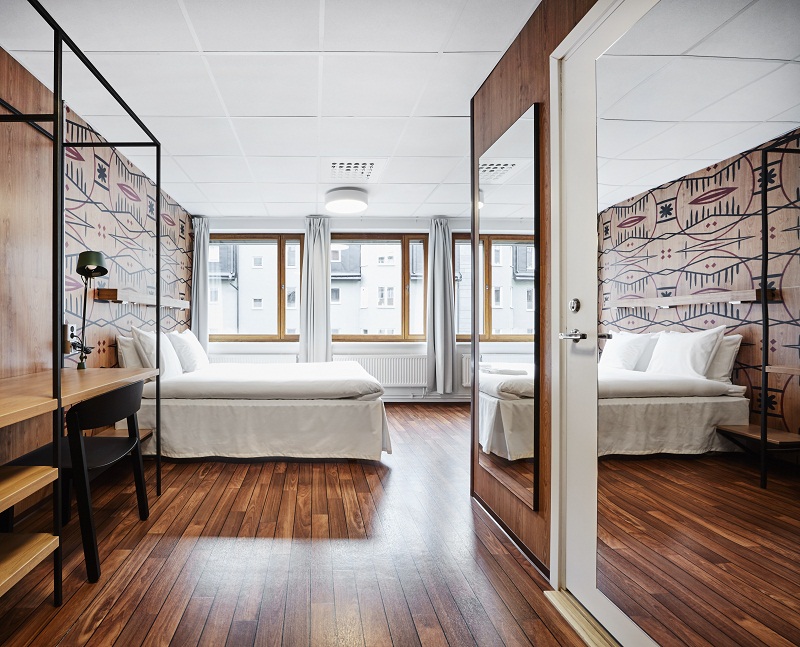 A room at the Generator in Stockholm, part of a hostel chain that will debut in the United States in 2017. — Picture courtesy of Mans Berg via The New York Times