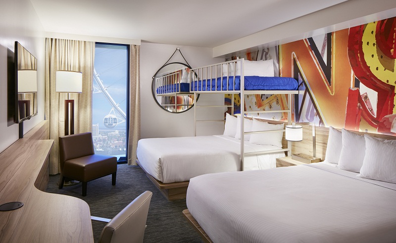 A bunk-bed room at the Linq Hotel and Casino in Las Vegas. — Picture courtesy of The LINQ Hotel and Casino via The New York Times