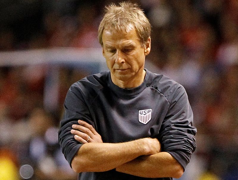 A downhearted US coach Jurgen Klinsmann during the World Cup qualifier against Costa Rica in San Jose November 15, 2016. u00e2u20acu201d Reuters pic
