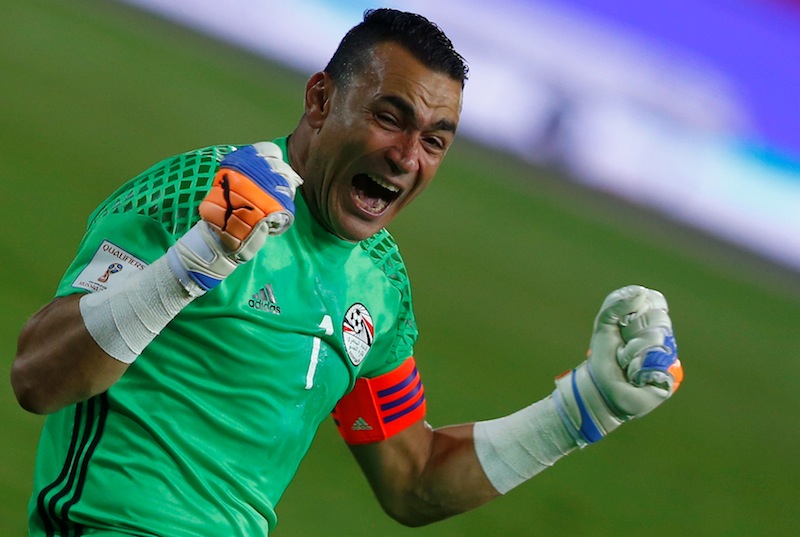 Egypt's goalkeeper Essam El Hadrey celebrates after his team scored a goal during the Egypt v Ghana 2018 World Cup Qualifying match in Alexandria, Egypt. u00e2u20acu201d Reuters pic 
