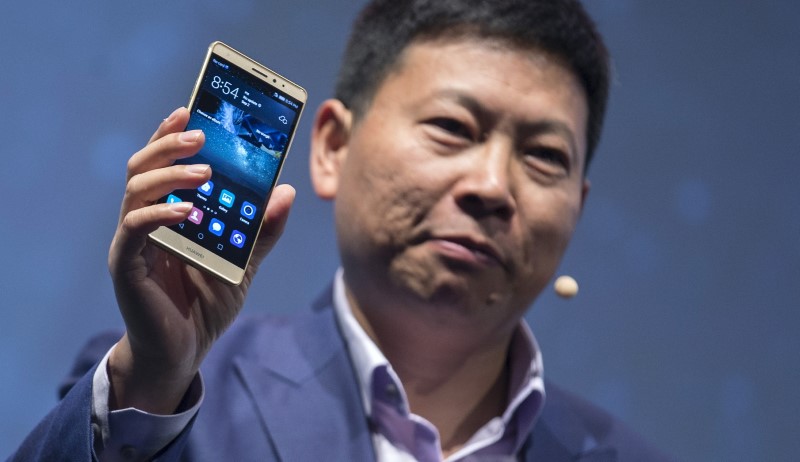 Huawei CEO Richard Yu presents Huawei's new smartphone, the Mate S, ahead the of the IFA Electronics show in Berlin, Germany, September 2, 2015. u00e2u20acu201d Reuters pic