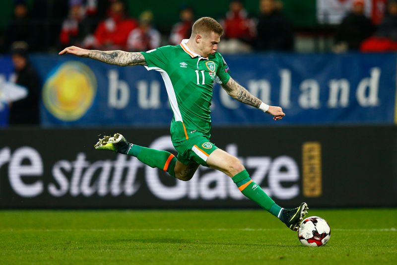 Republic of Ireland's James McClean scores against Austria in a World Cup qualifier in Vienna November 12, 2016. u00e2u20acu201d Reuters pic