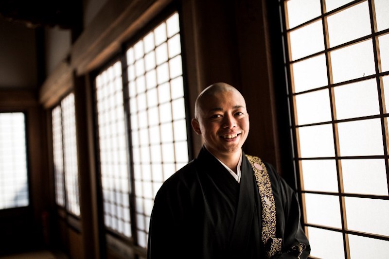 Japanese Buddhist monk Kazuki Yazawa poses for a picture at Zenkoji Buddhist temple in Nagano November 7, 2016. — AFP pic