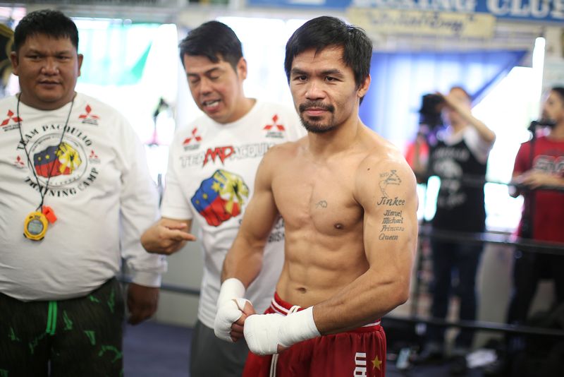 Boxer Manny Pacquiao of the Philippines works out in advance of his WBO welterweight bout against Jessie Vargas in Los Angeles October 26, 2016. u00e2u20acu201d Reuters pic