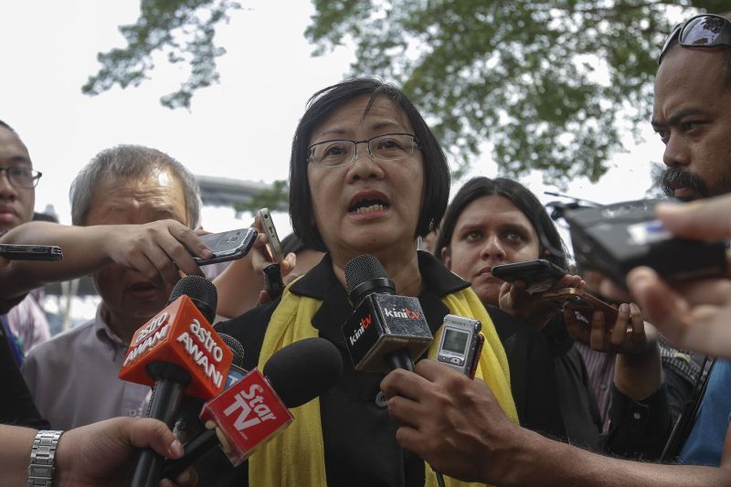 Maria Chin Abdullah speaks to reporters outside the Bukit Aman Police Headquarters in Kuala Lumpur, November 4, 2016. u00e2u20acu2022 Picture by Yusof Mat Isa