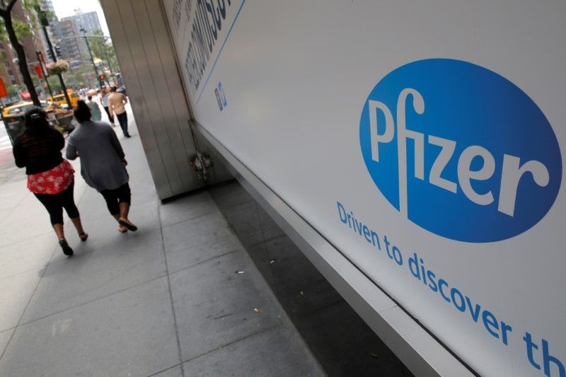 The Pfizer logo is seen at their world headquarters in Manhattan, New York, August 1, 2016. u00e2u20acu201d Reuters pic 