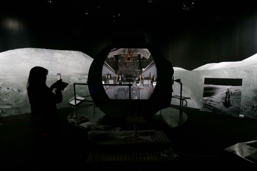 A replica cockpit of the lunar module makes for the perfect Instagram shot at 'Nasa – A Human Adventure' exhibition. — TODAY pic