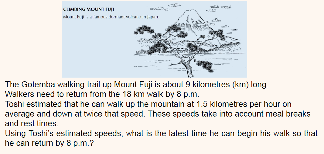 Example of a math question in PISA.